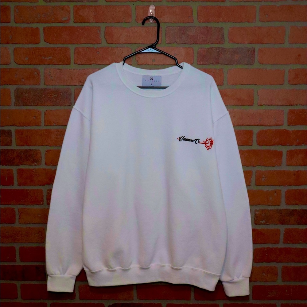 New White Crewneck | Varianceco Rose